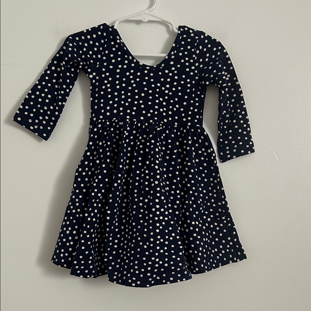 Alice + Ames Ballet Dress Navy Polka Dot